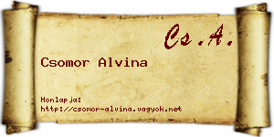 Csomor Alvina névjegykártya